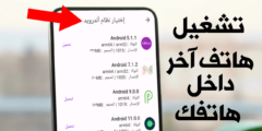 تشغيل هاتف آخر داخل هاتفك وأختيار نوع أصدار نظام الاندرويد 